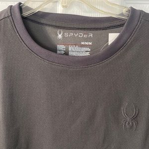 NWT $40 Spyder Thermal Waffle Men's Medium GREY Long Sleeve T-shirt SPFEB213-069
